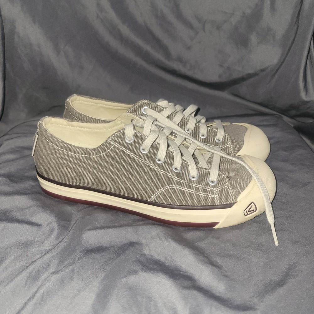 Keen Sneakers Womens 9 Tan Canvas Low Top Lace Up Coronado Rubber Toe Bumper